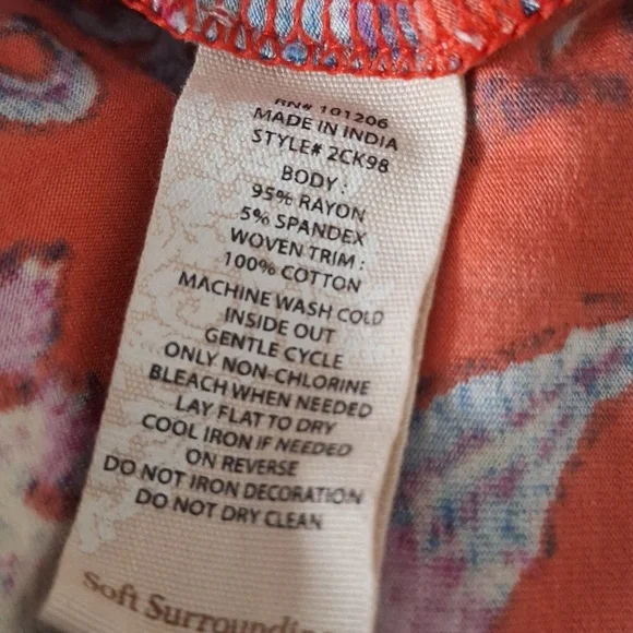 Boho Beaded, Embroidered Floral Blouse, Soft Surroundings brand, sz 16, … - Picture 15 of 15